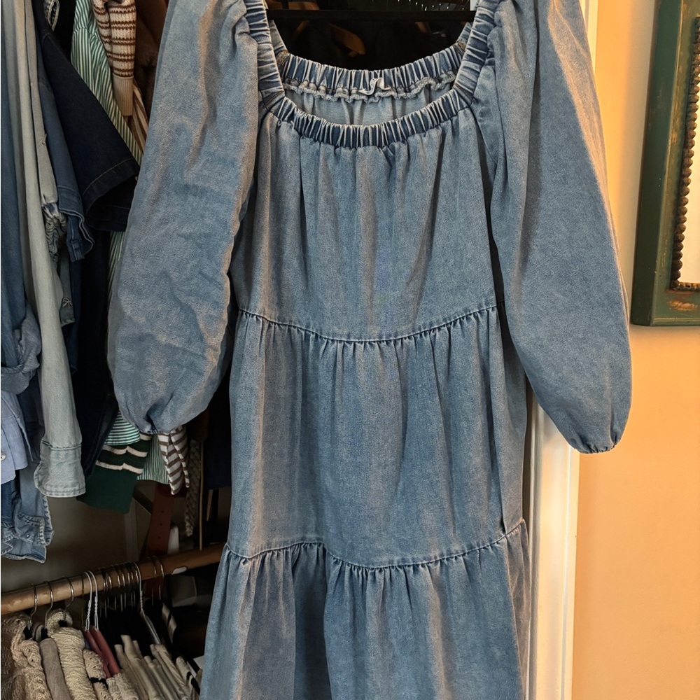 Calista Blue Denim Long Sleeve Dress